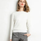 Women's Cashmere Crew Neck Sweater-Fashinly