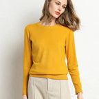 Women's Cashmere Crew Neck Sweater-Fashinly