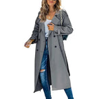 Women's Elegant Long Trench Coat-Fashinly
