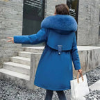 Women's Long Hooded Faux Fur Winter Coat-Fashinly