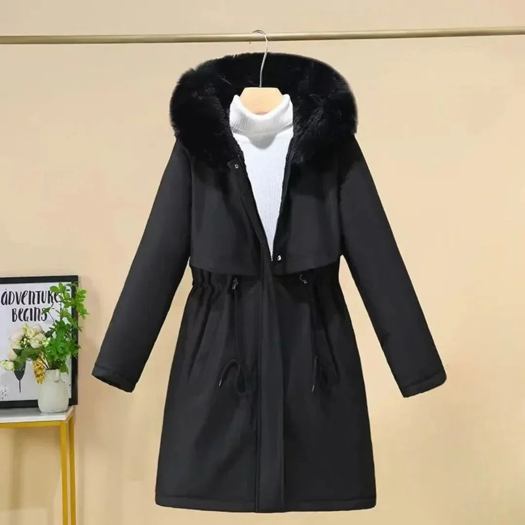 Women's Long Hooded Faux Fur Winter Coat-Fashinly