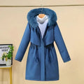 Women's Long Hooded Faux Fur Winter Coat-Fashinly