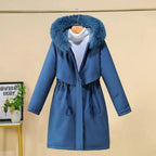 Women's Long Hooded Faux Fur Winter Coat-Fashinly