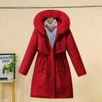 Women's Long Hooded Faux Fur Winter Coat-Fashinly