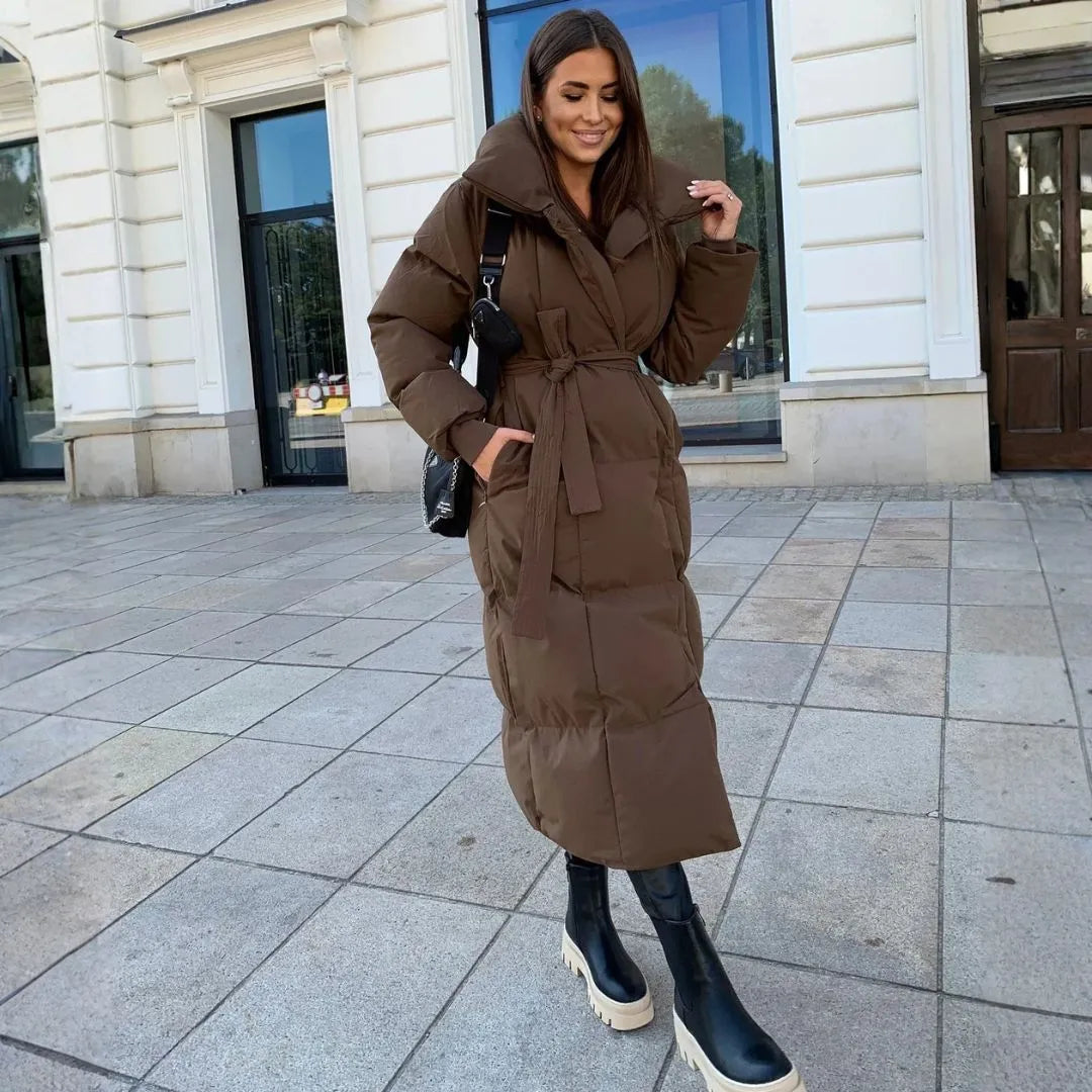 Women's Long Winter Puffer Coat-Fashinly