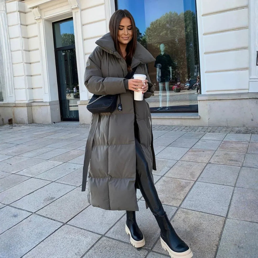 Women's Long Winter Puffer Coat-Fashinly