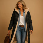 Women's Longline Quilted Puffer Coat-Fashinly