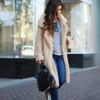 Women's Cozy Plush Teddy Long Coat-Fashinly