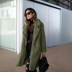 Women's Cozy Plush Teddy Long Coat-Fashinly