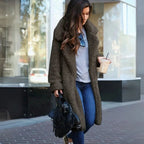 Women's Cozy Plush Teddy Long Coat-Fashinly
