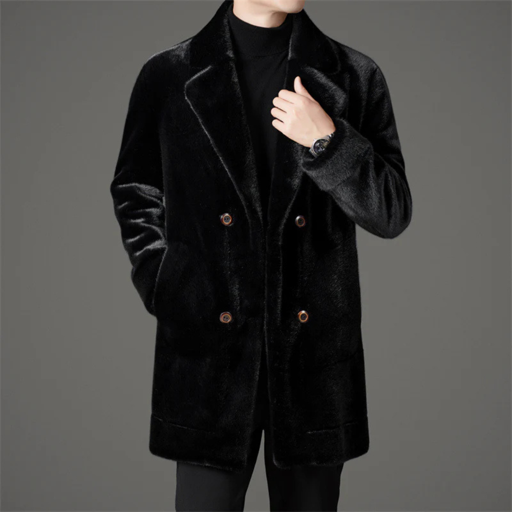 Men's Faux Fur-Lined Winter Coat-Fashinly