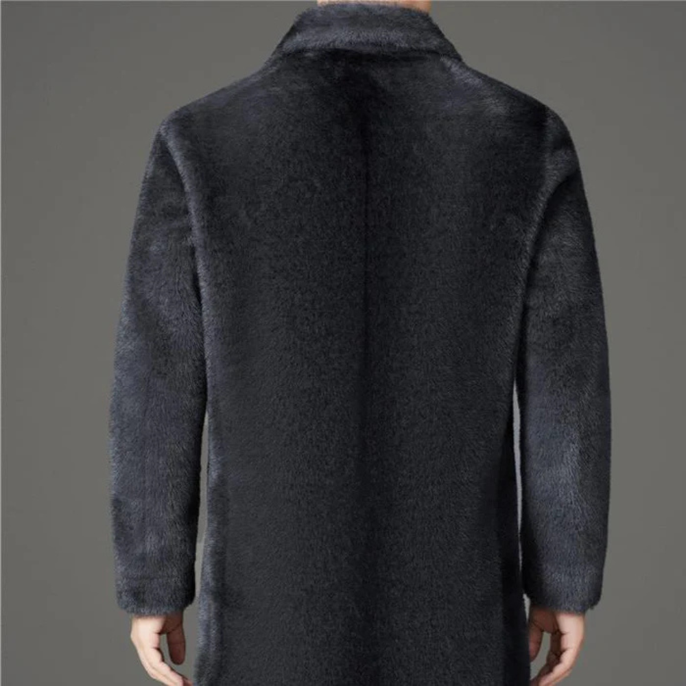 Men's Faux Fur-Lined Winter Coat-Fashinly