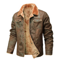 Men's Suede Faux Leather Jacket-Fashinly
