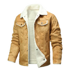 Men's Suede Faux Leather Jacket-Fashinly